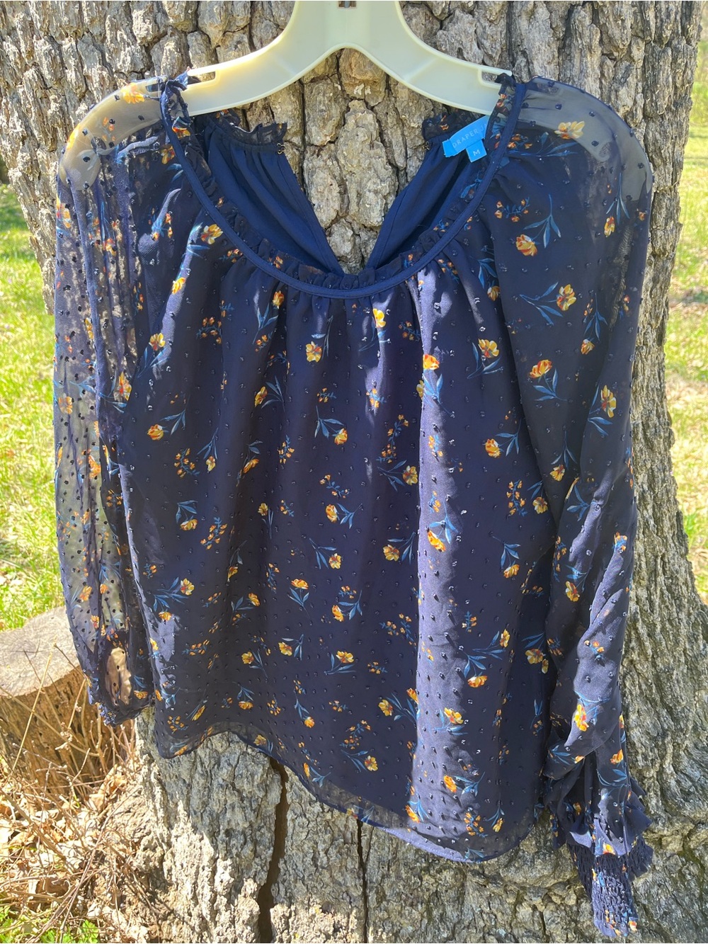 ⭐️Draper James Sheer Boho Blouse in size M